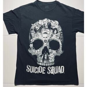 Suicide Squad Skull Skeleton of Characters Black T-Shirt - Joker Harley Deadshot